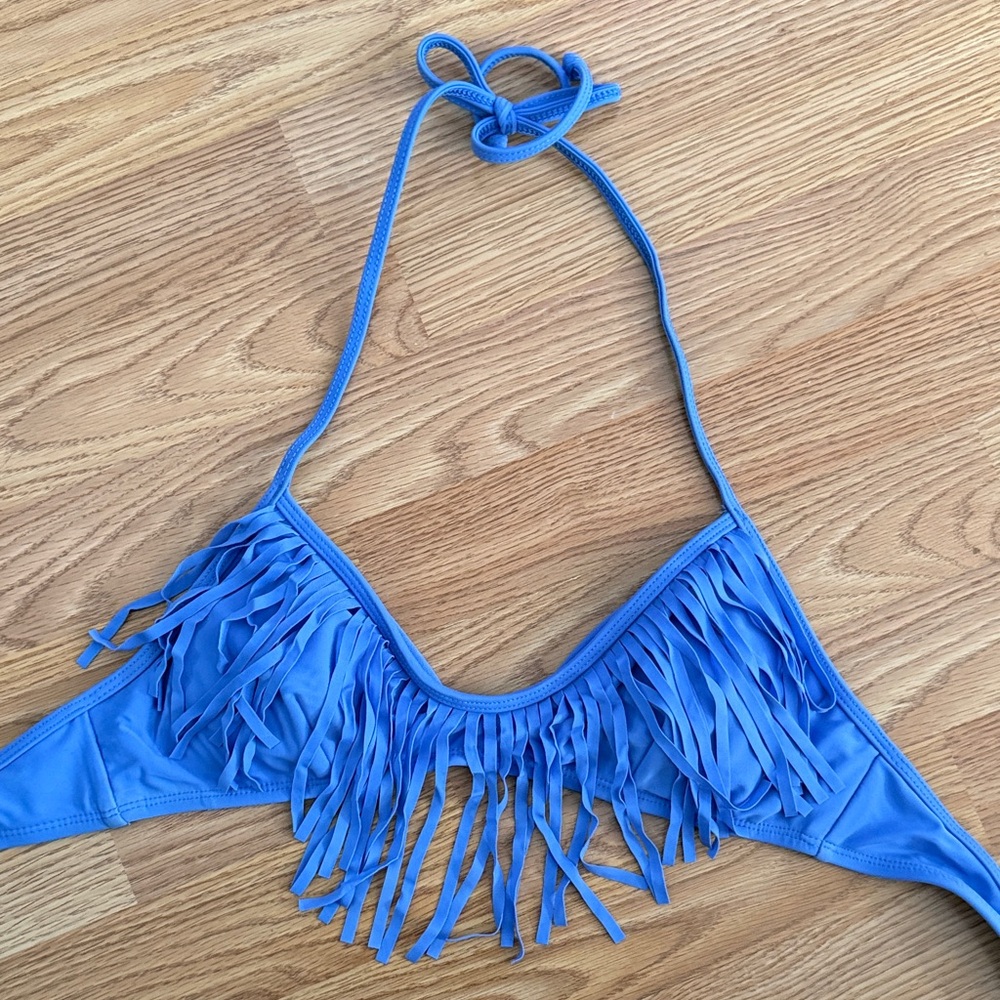 Arizona Blue Fringe Bikini Top